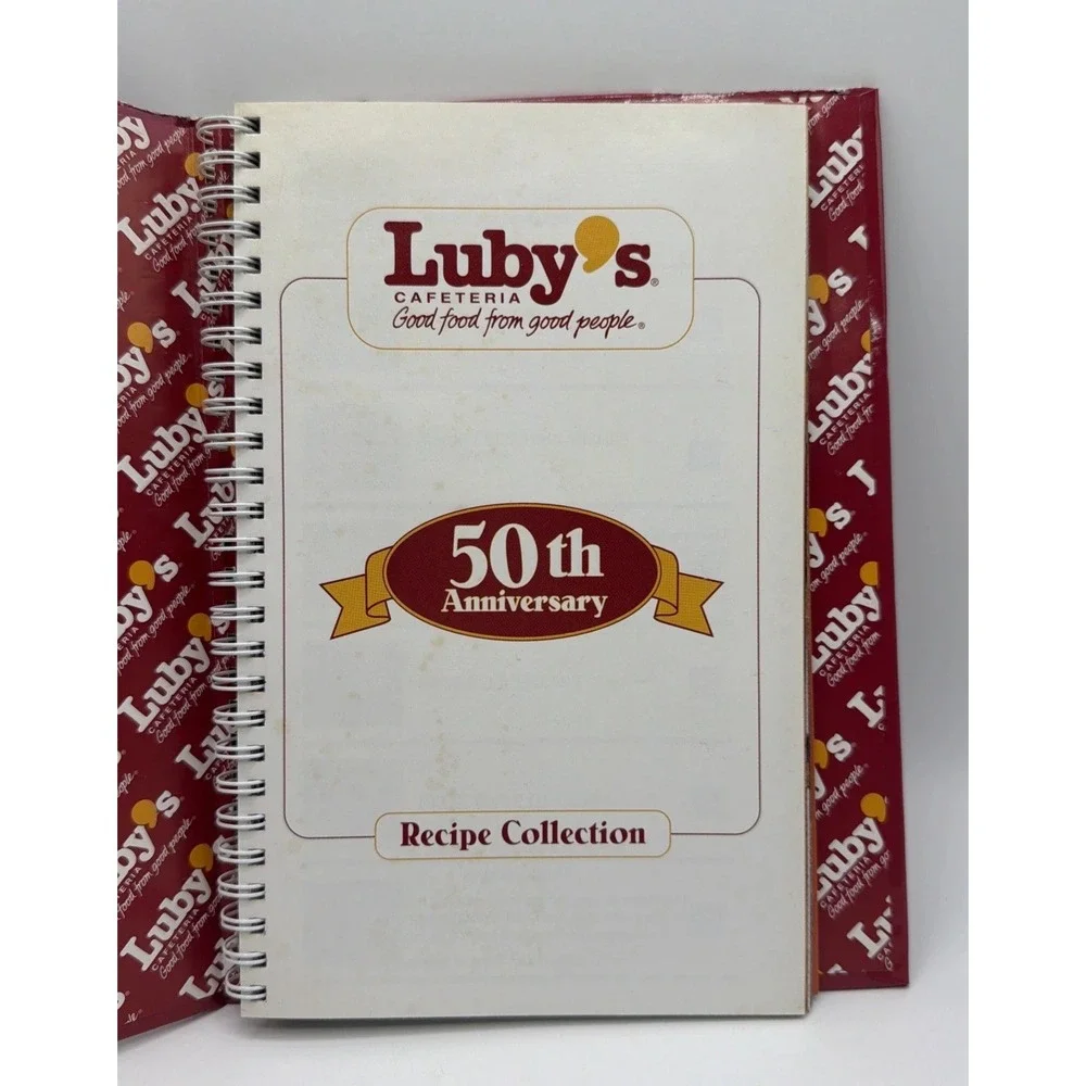 Luby's Cafeteria 50th Anniversary Recipe Collection Cookbook Hardcover 1996.